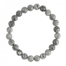 Stretchable Light Grey Marble Beaded Bracelet