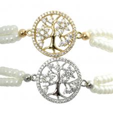 Tree of Life White Beaded Bracelet