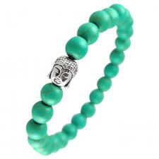 Turquoise Stretch Cord Bracelet with Buddha Charm