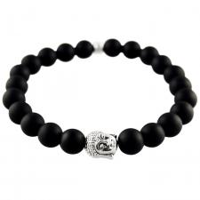 Black Stretch Cord Buddha Bracelet 