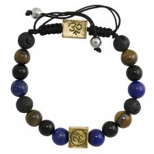 Multi-Color Lava Stone Bead Namaste Bracelet
