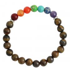 Brown Marble with Colorful Beads