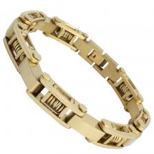 Gold Tone Stainless Steel Spring Bracelet