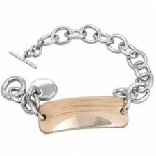 Wholesale Stainless Steel Bracelet with Rose Gold PVD ID Plate