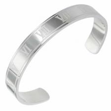 Stainless Steel Bangle With Roman Numerals