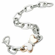 Very Nice Stainless Steel Bracelet With Cute Rose Gold Butterfly Charm--Certain Lady Collection