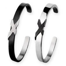 Stainless Steel Bangle With Geometric Design