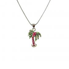 Fashion Snake Necklace with Jeweled PalmTree charm