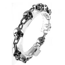 Stainless Steel Skull Biker Bracelet