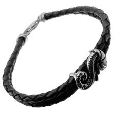 Sea Horse Leather and Steel Bracelet