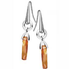 Stainless Steel Earrings with Crystal Copper Elements