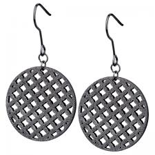 Black circular earrings