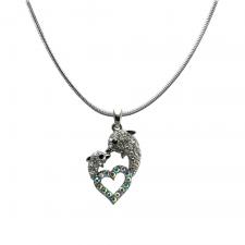 Jewel Encrusted Dolphin Pendant with Fashion Necklace
