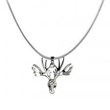 Fashion Necklace with Jeweled Moose Head Charm