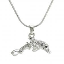 Jeweled Mini Dolphins Necklace