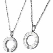 Circular Stainless Steel Pendant With Engraved Roman Numeral 