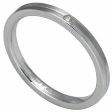 Stainless Steel Diamond Ring 