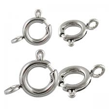 8MM - Stainless Steel Spring Ring Clasp Jewelry Part - 12pcs