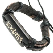 Chinese Symbols Leather Bracelet