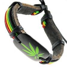 Marijuana Leather Bracelet