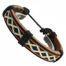 Multi-Colored Brown Leather Bracelet