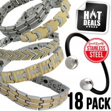 Stainless Steel Magnetic Bracelet 18 Pc. Package