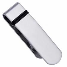 Beautiful Stainless Steel with Black Silicon Bands Money Clip
