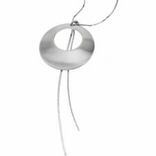 Stainless Steel Necklace With Large Circular Stainless Steel Pendant
