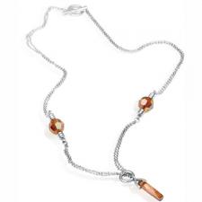 Stainless Steel Necklace with  Crystalized Copper Elements