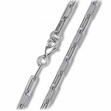 Stainless Steel Rectangular Link Necklace- 4mm Wide
