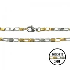 Very Cool Stainless Steel and Gold PVD Box Link Chain