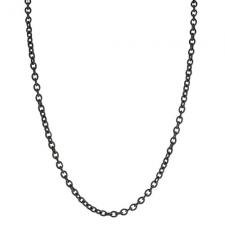 Men's Black Stainless Steel Oval Chain