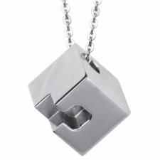 Stainless Steel Cube Shaped Couples Pendant