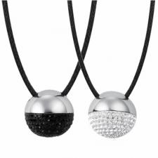 Stainless Steel Spherical Pendant With CZ Stones