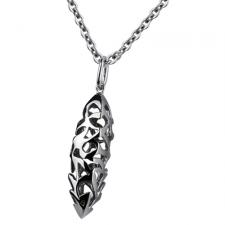Oblong Stainless Steel Pendant With Cut Out Design