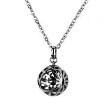 Gorgeous Stainless Steel Spherical Pendant Spider Web Cut Out 