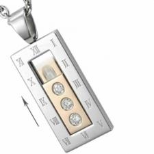 Wholesale Stainless Steel Pendant with Imprinted Roman Numerals and Moveable Center 