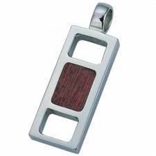 Stainless Steel Pendant With Wood