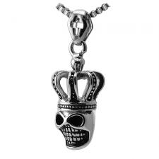 Stainless Steel Skull and Crown Pendant