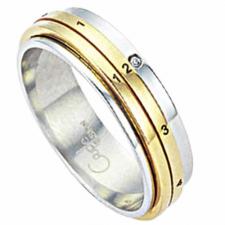 Stainless Steel Ring w/PVD gold