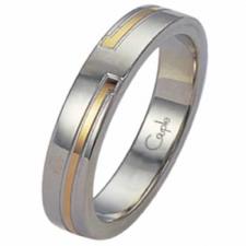 Stainless steel ring  gold and steel 
