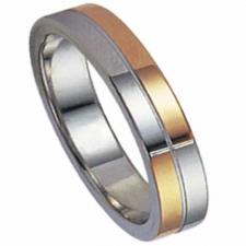 Stainless steel ring  gold and steel