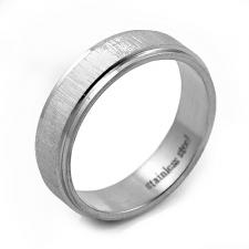 Stainless Steel Ring with Shiny and Scratched Finish