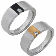 Stainless steel and diamond ring