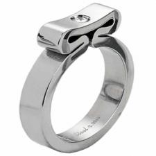 Jeweled Folded Stainless Steel Ring 