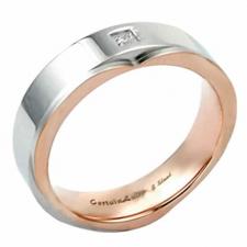 Very Nice Stainless Steel Ring With Small Square Cut Out and A Small Stone in it with Rose Gold PVD Center --Certain Lady Collection