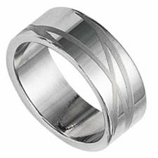 Stainless steel ring - Engraved design 