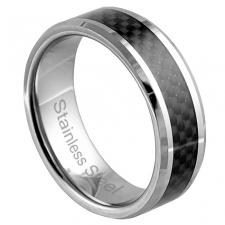 Stainless Steel and Carbon Fiber Ring