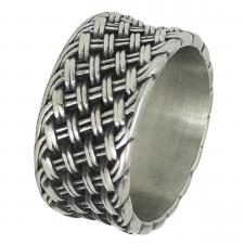 Men's Biker Stainless Steel Weaved Designer Ring