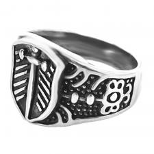 Stainless Steel Shield w/ Sword Ring